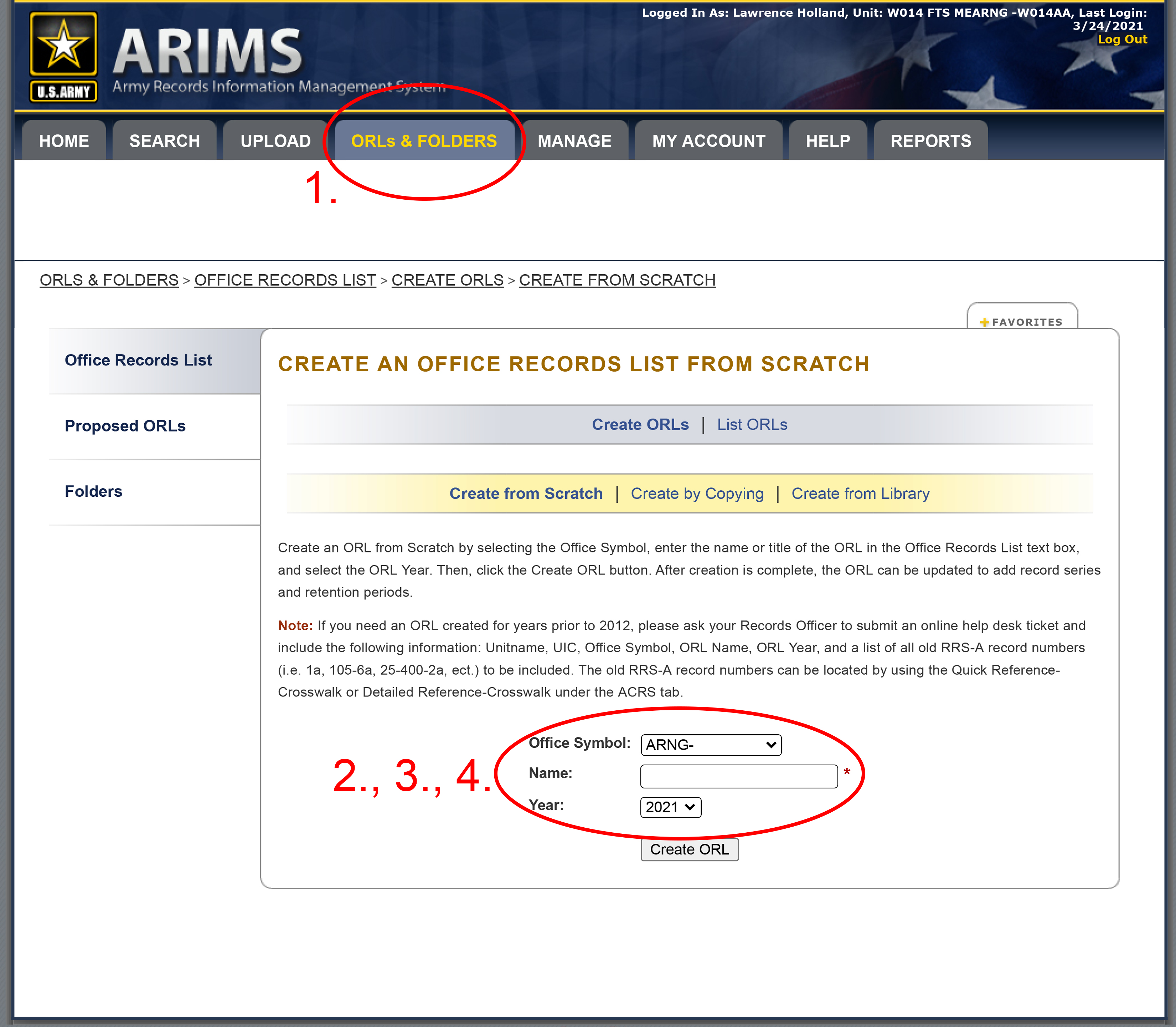 Arims labels for motor pool